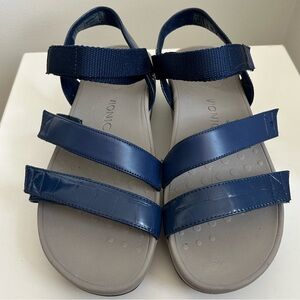 Vionic Navy Adjustable Velcro Sandals